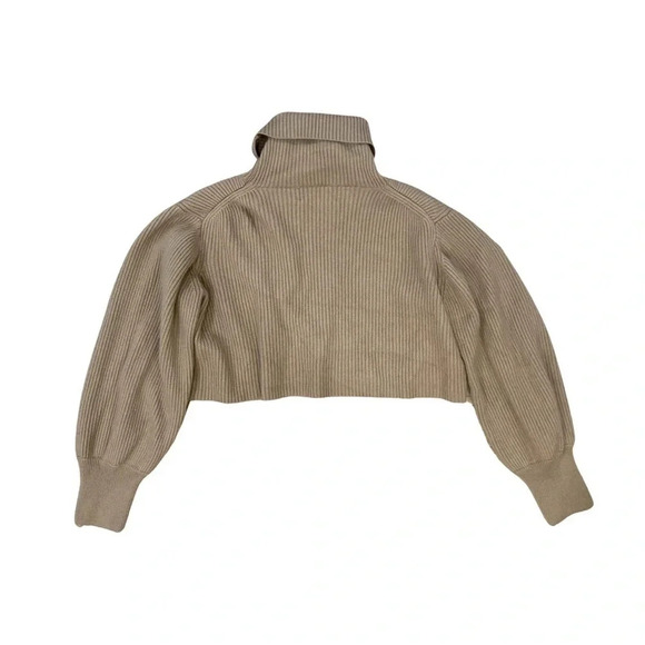 Aritzia Wilfred Rebecca Cropped Turtleneck | Beige | Size L - Picture 3 of 9